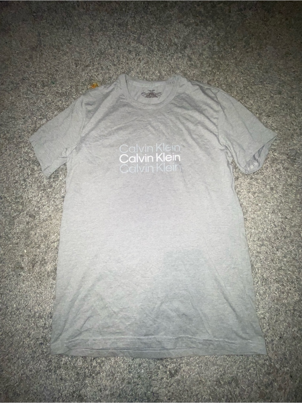 Calvin Klein Light Gray Crewneck Logo Tee